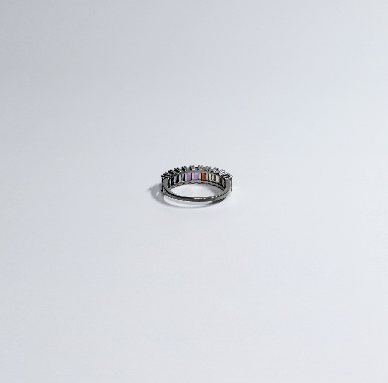 Rainbow Multicolor Sterling Silver 925 Ring US Size 7 Women’s Jewelry