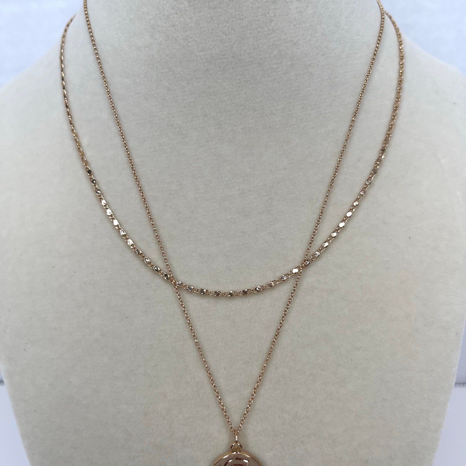 Revolve Ettika Fashion Jewelry Gold Necklace Combo Chain and Coin GTN2289 NWT