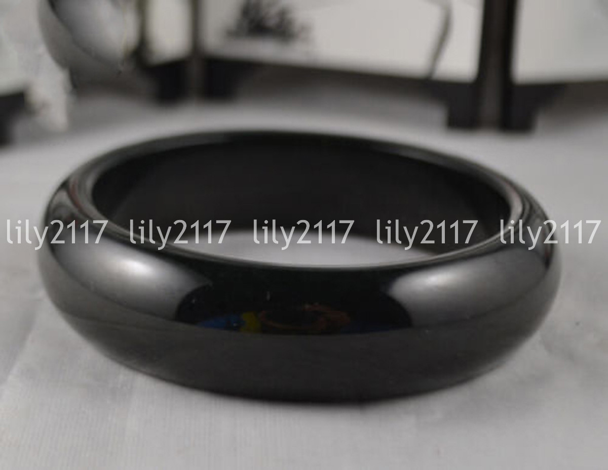 Natural Black Hetian Nephrite Jade Gemstone Bangle Bracelet 56-62mm Jewelry