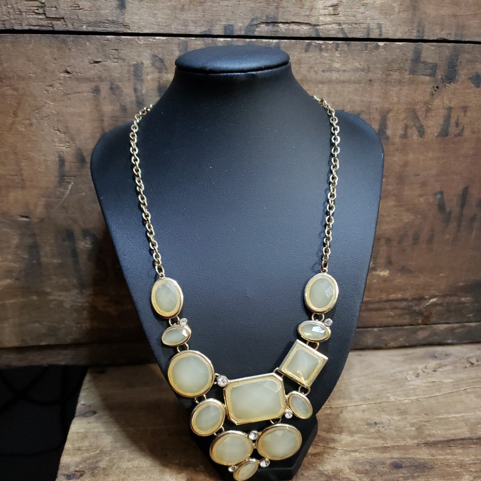 Fashion Jewelry Necklace – Gold and Beige – up to 20 Inches