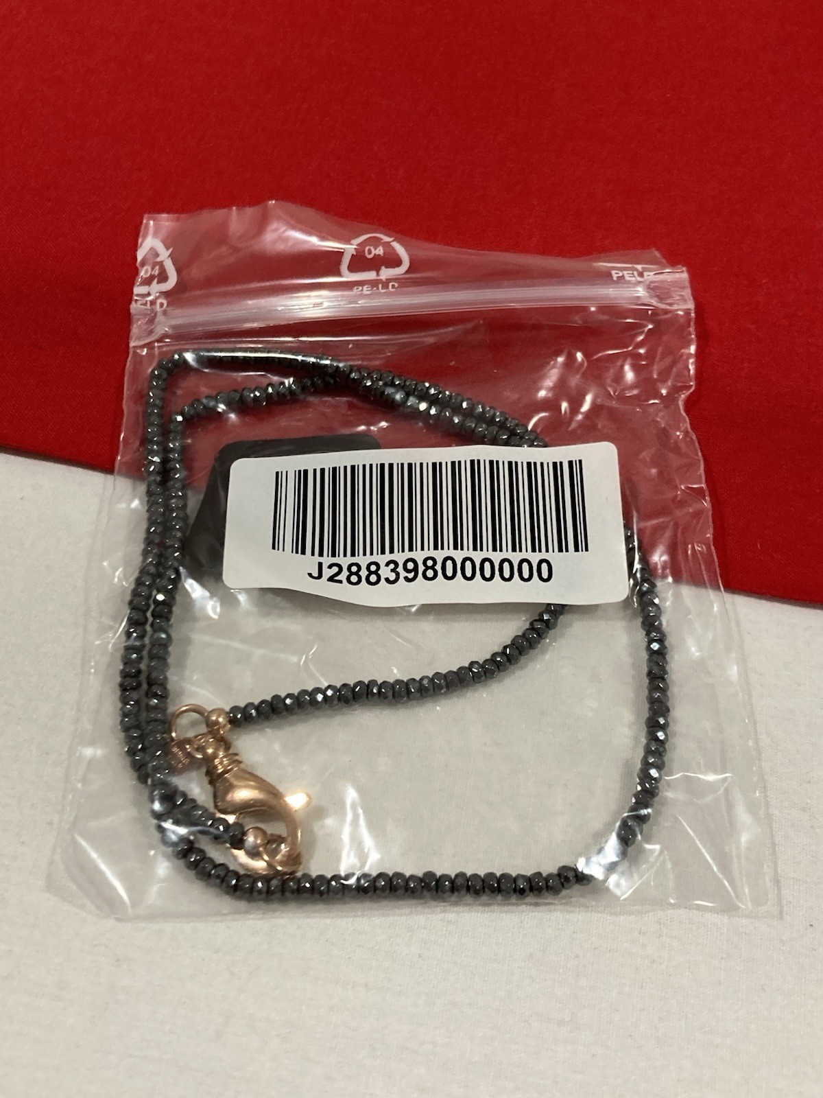 Vintage MILOR ITALY BRONZE Hematite Stone Beaded Chain Necklace 20.5″ NEW IN BOX