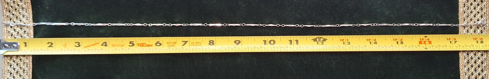 Vintage Stainless Steel Silver-tone Twisted Bar Link 18″ Unisex Necklace