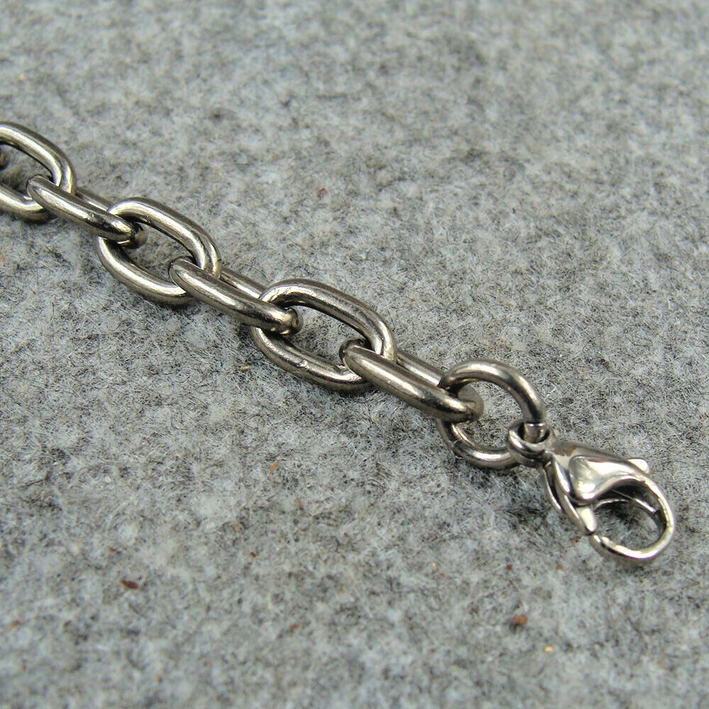 Pure Titanium Necklace Anti-allergy Necklace 6.8mm Wide Ti O Shaped Chain Gifts
