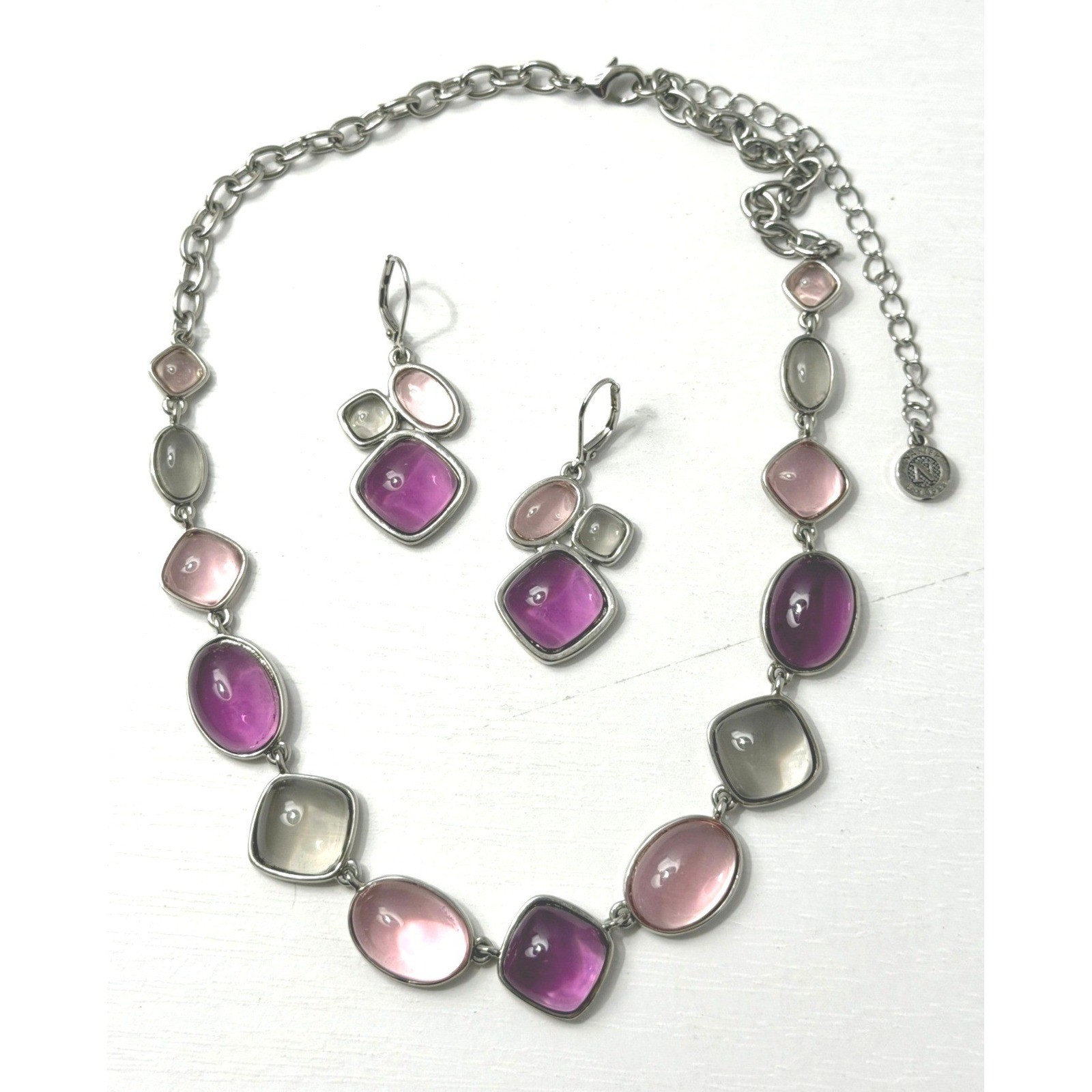 Napier Necklace Earrings Open Bezel Set