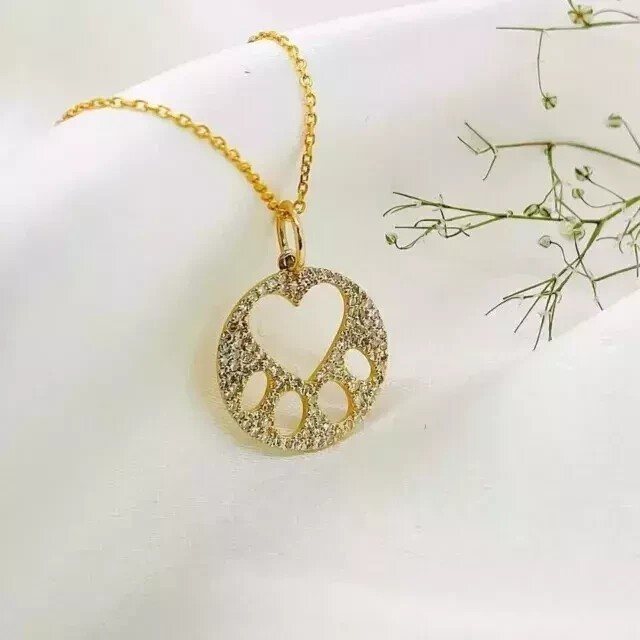 2 Ct Round Cut Women’s Fancy Pendant In 14K Yellow Gold Plated Simulated Diamond