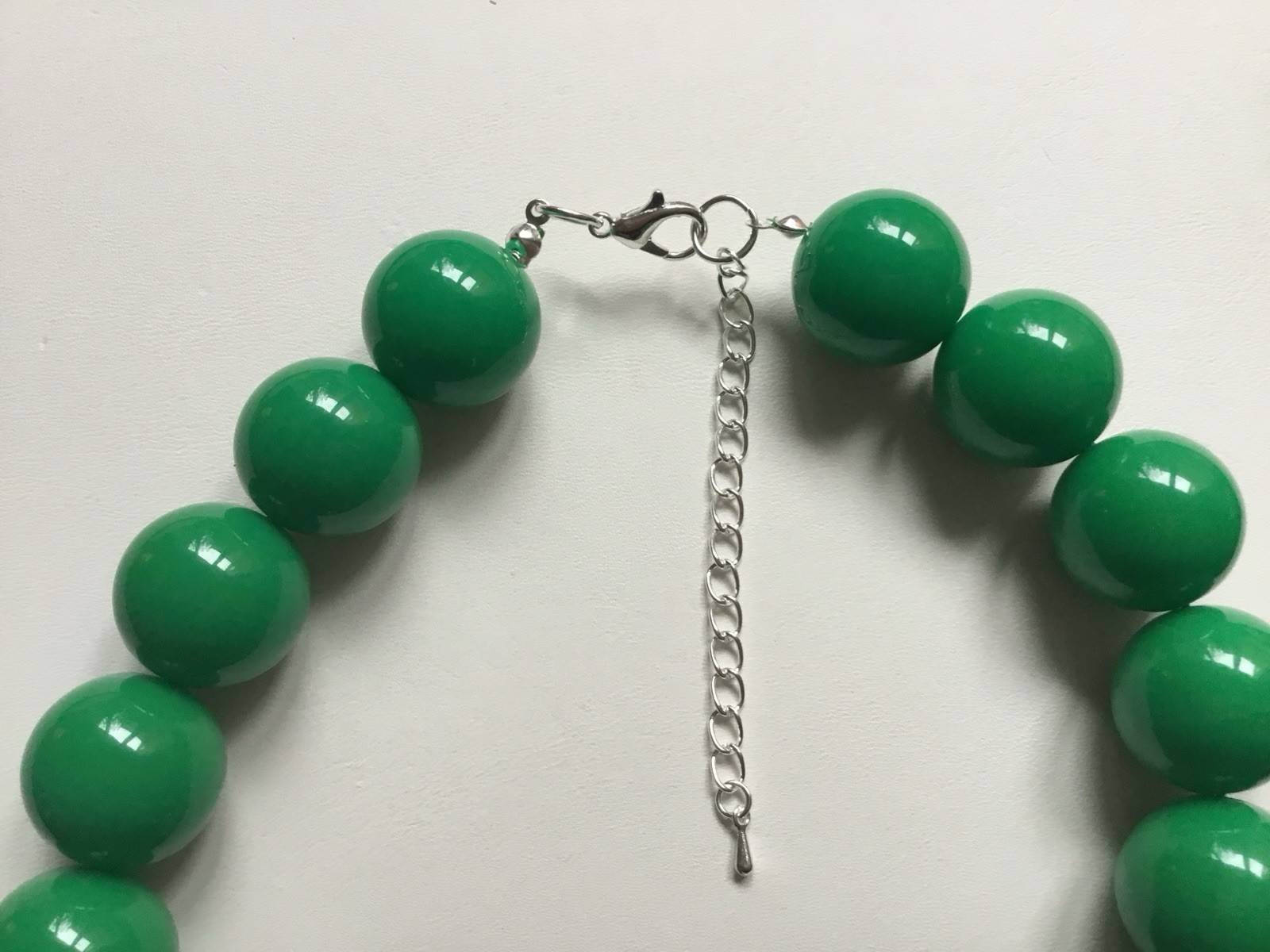 Chunky Green Beads Adjustable Necklace