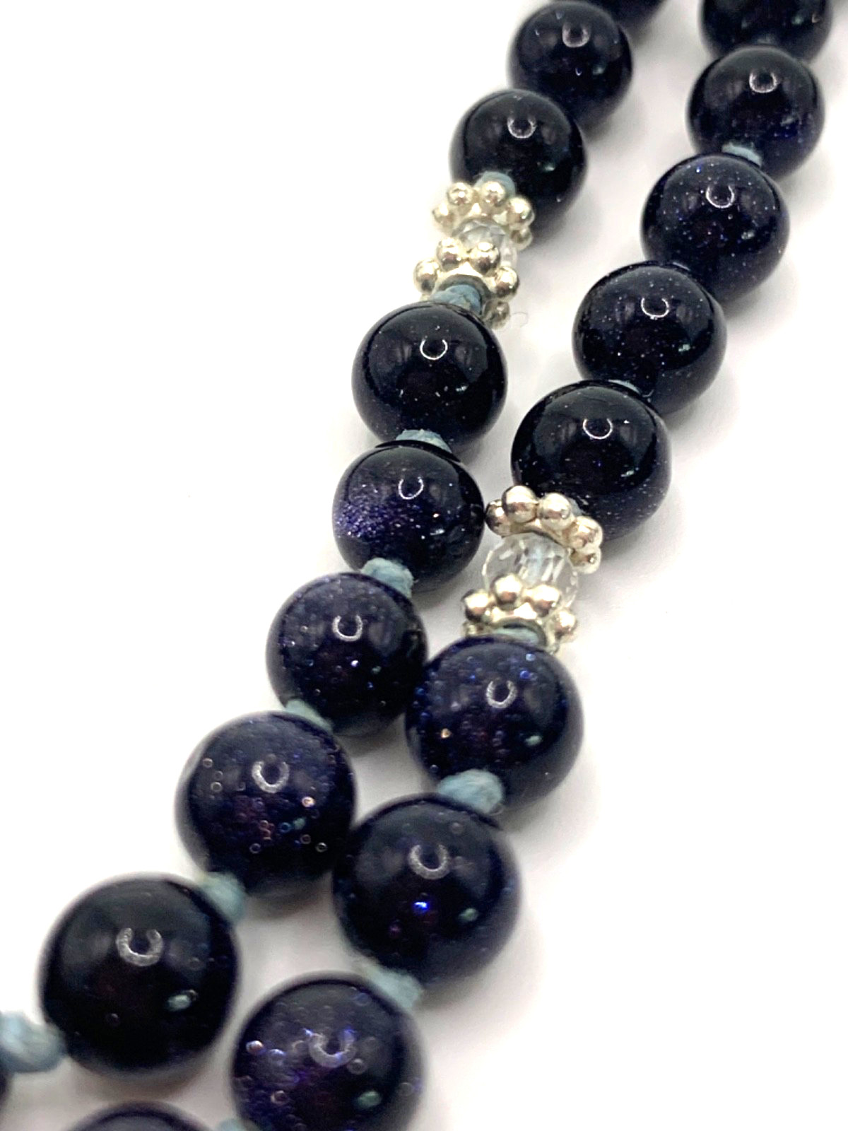 Dark Blue Sandstone 108 Mala Prayer Bead Necklace