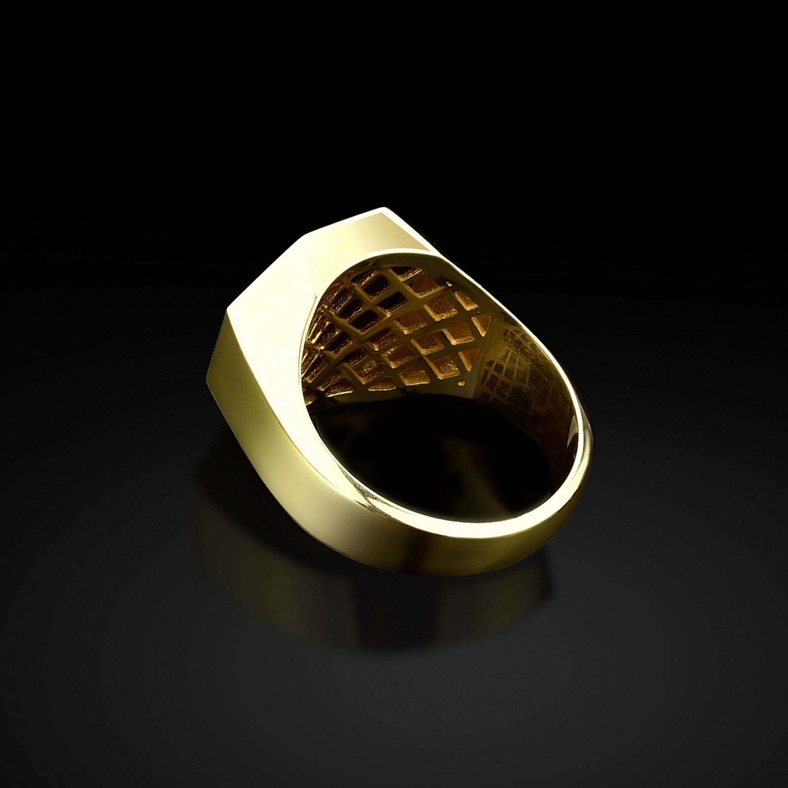 Athena Owl Silver Animal Signet Ring for Men in Oxidized Silver, Bird Ring