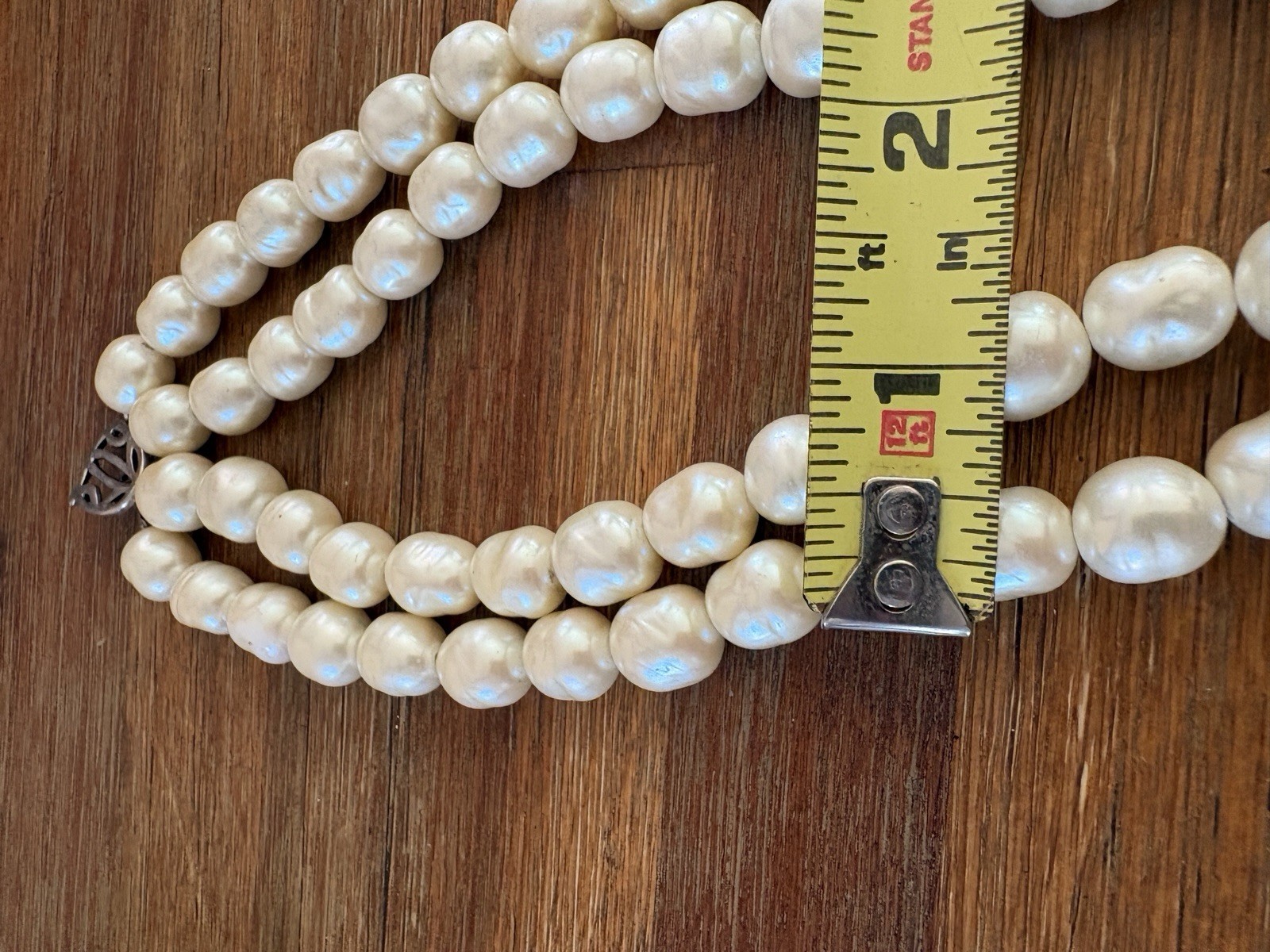 MARIQUITA MASTERSON 925 MOLTEN GLASS Centerpiece 2 Strand Glass Pearl NECKLACE