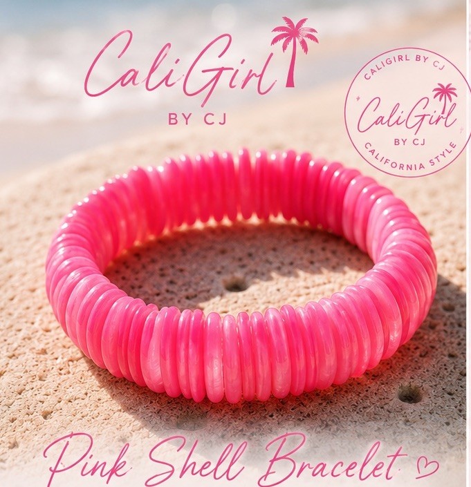 Caligirl Pink Shell Beach bracelet