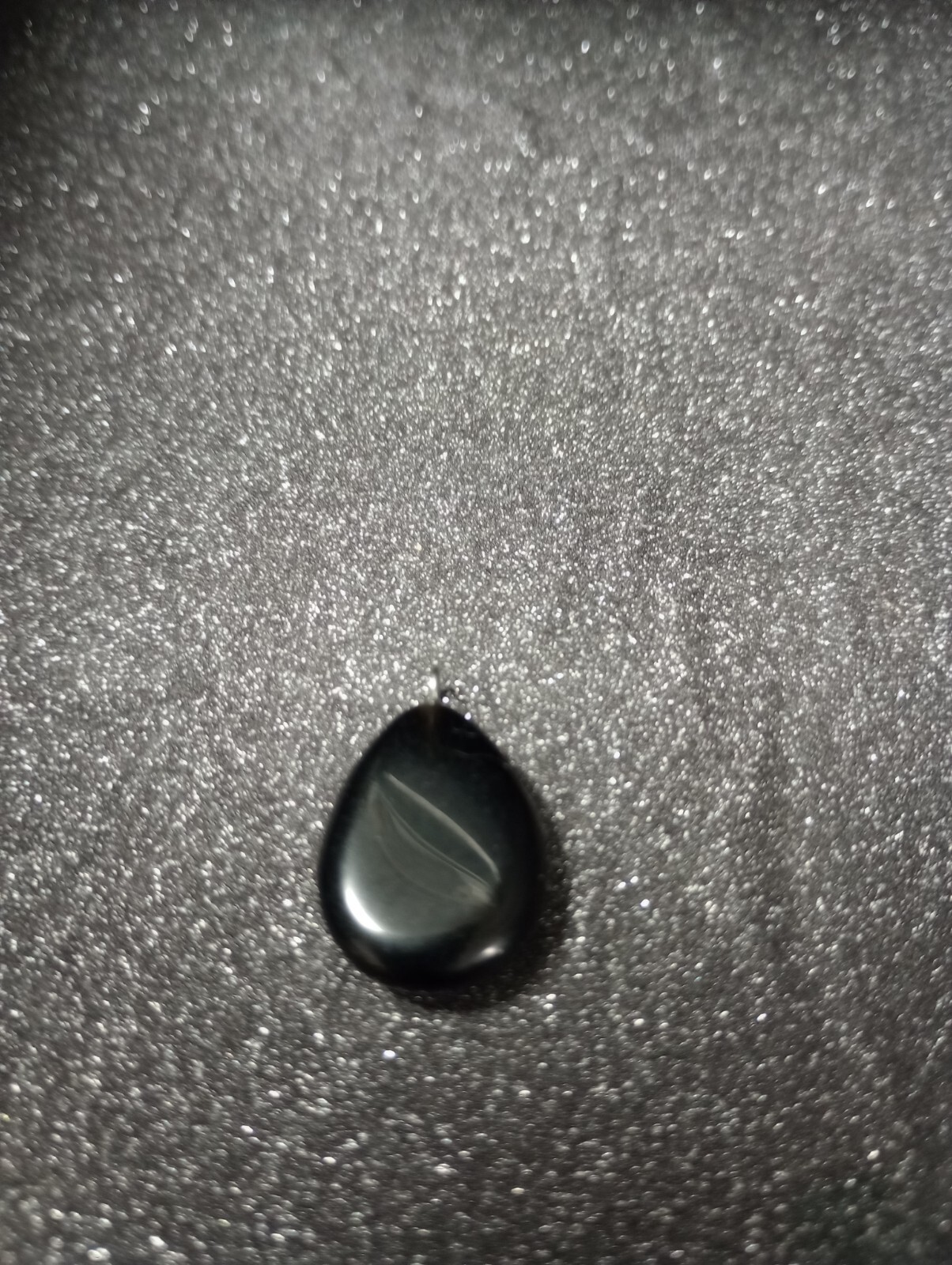 Black Obsidian Natural Gemstone Water Drop Pendant Beads Healing Stone