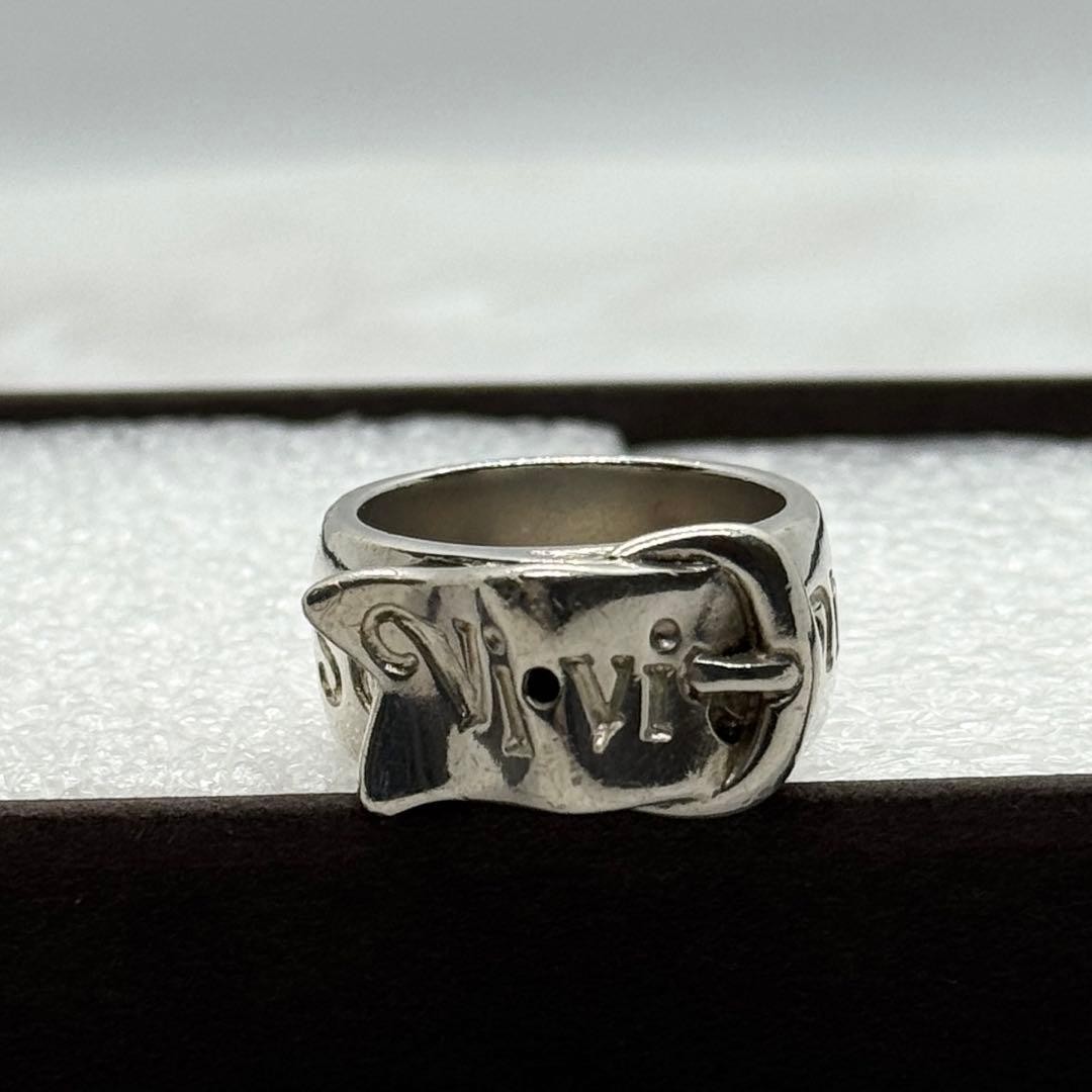 Vivienne Westwood BELT ring, rare, Early, perforated, silver, M, Made in Italy
