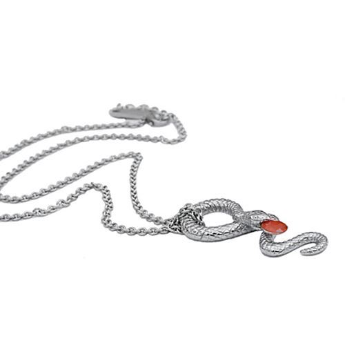 Snake Necklace Stainless Steel necklace pendant with Red Agate By Controse