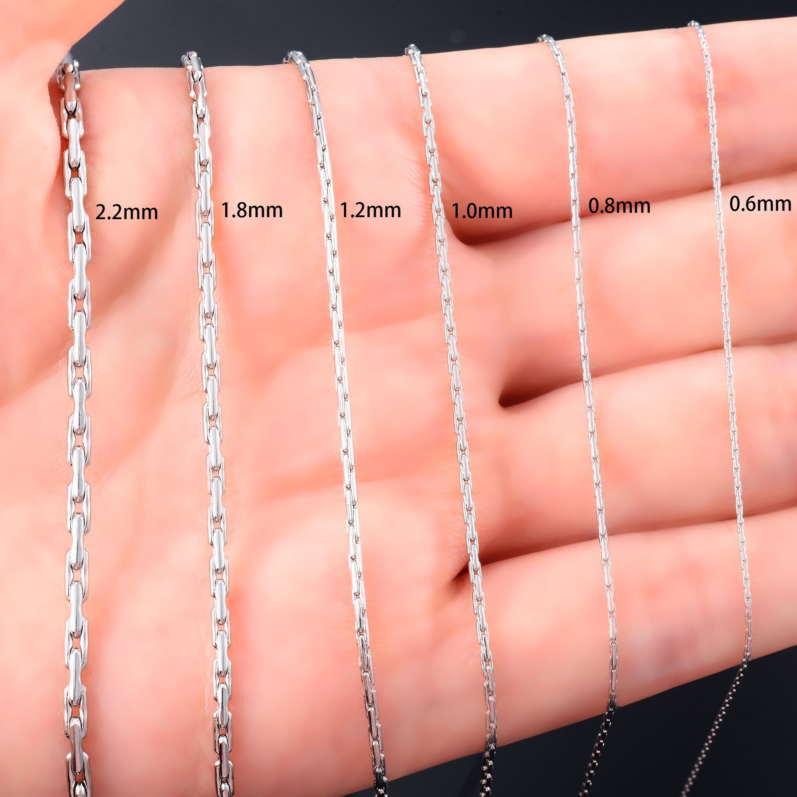 Thin Silver Necklaces Link Cable Chains for Women 316L Stainless Steel Jewelry
