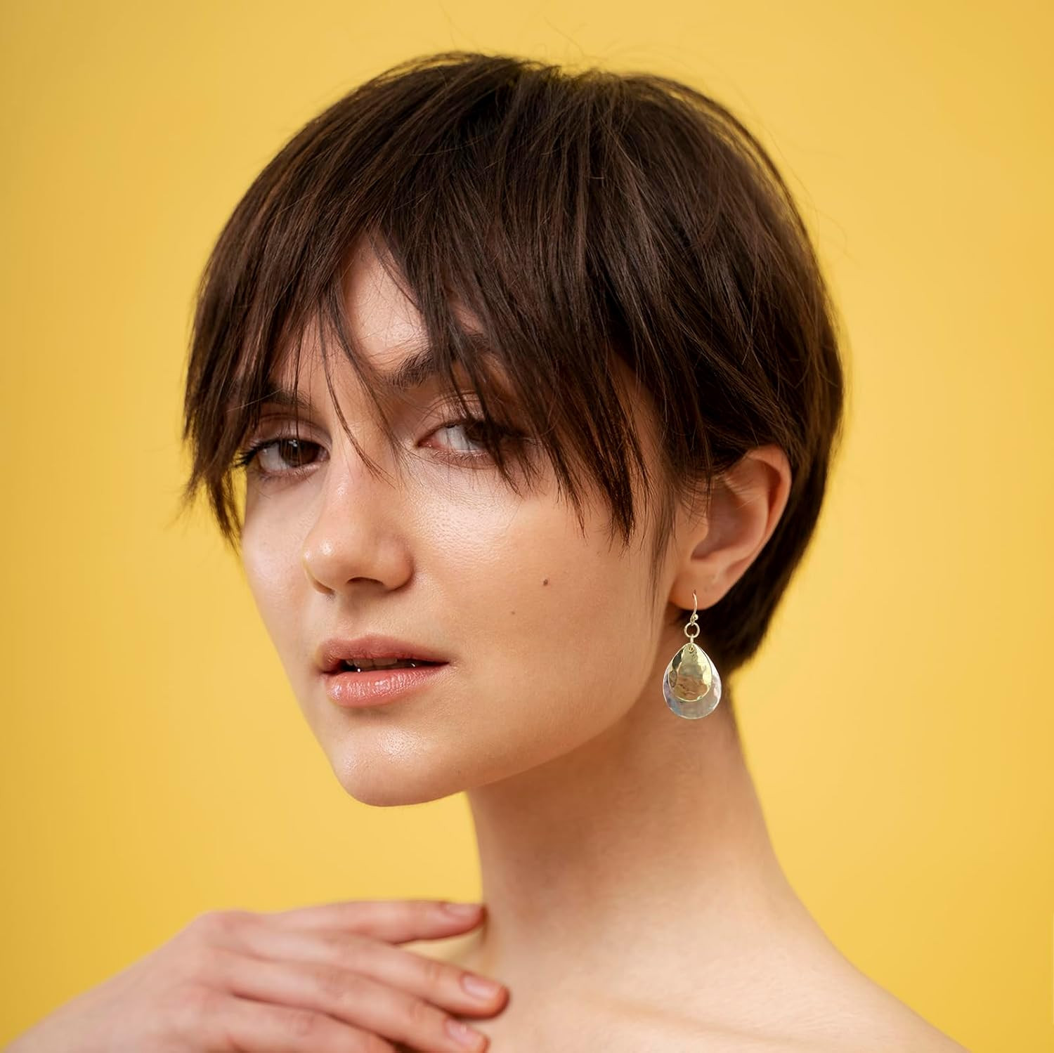Gold and Silver Mixed Metal Earrings for Women Dangling Vintage Two Tone Boho Sm