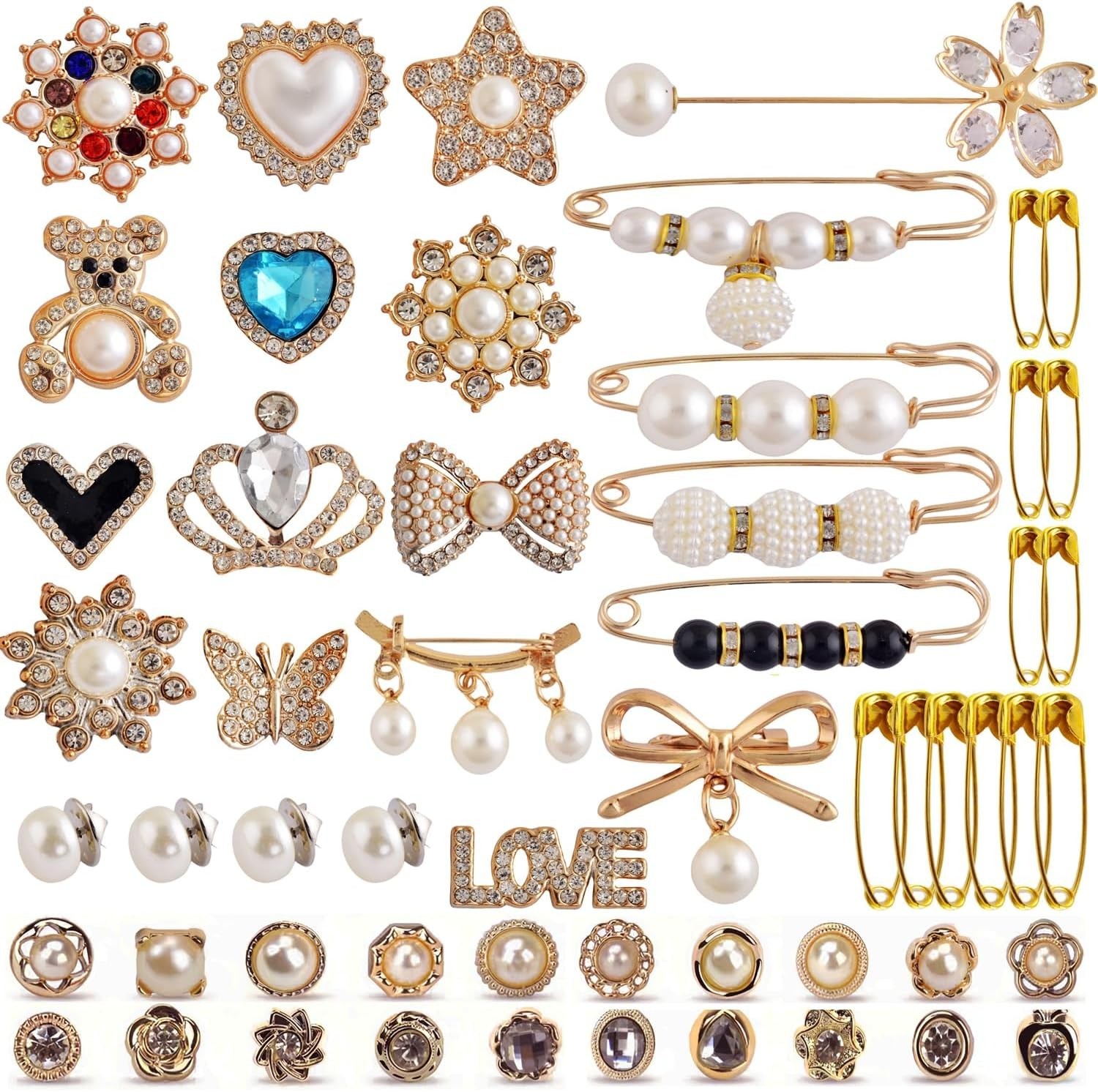 55 Broche Para Ropa Dijes Para Calcetines,Broches Y Alfileres Para Mujer,Dijes