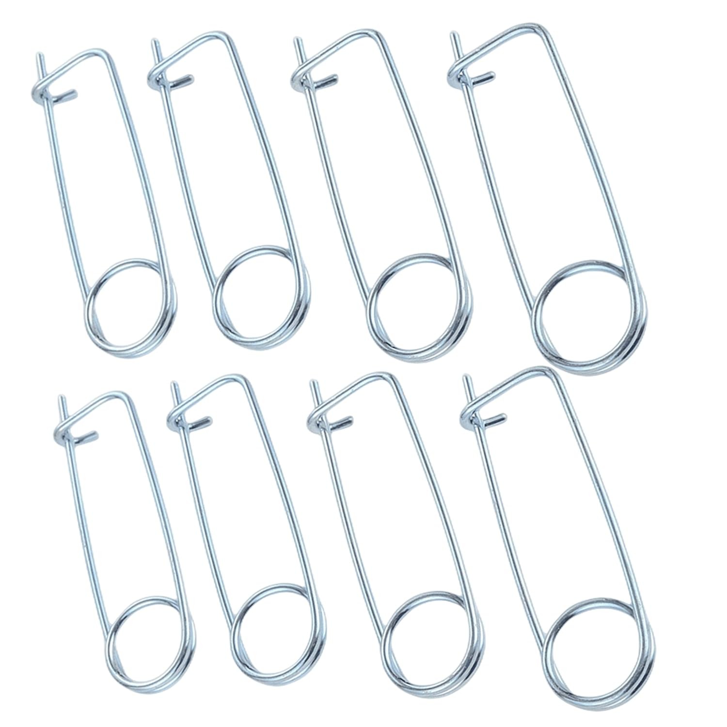 8PCS Steel Brooch Shape Cotter Safety Pins, Spring Pin Quick Lock Brooch Locking