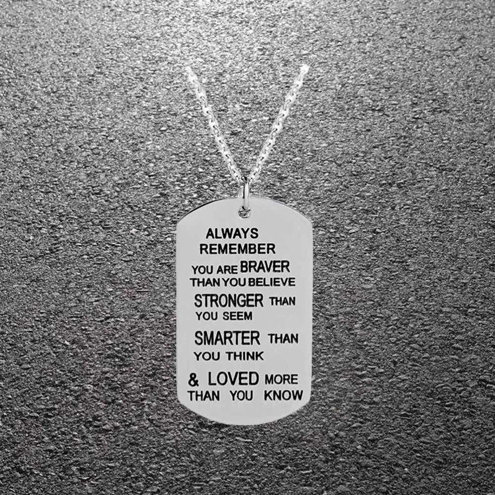 Personalised Engraved Men’s Necklace Army Dog Tag Any Text Birthday Anniversary