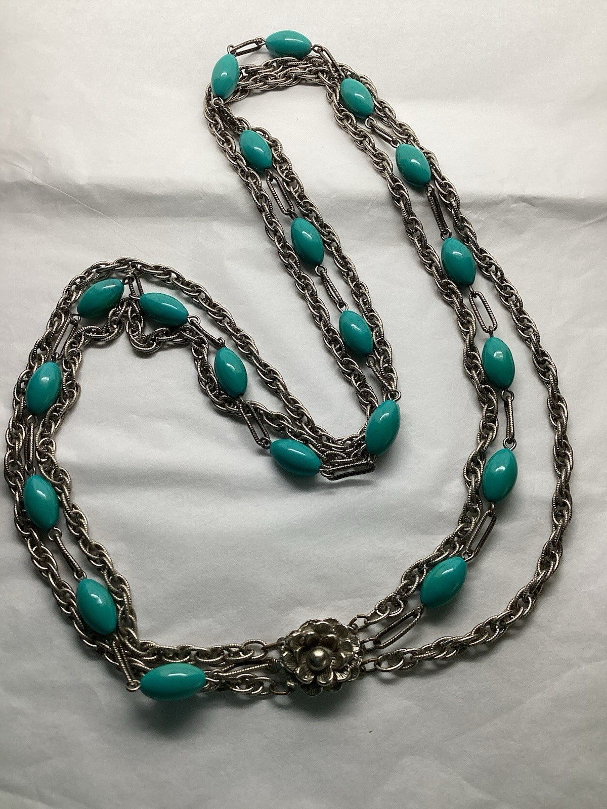 Lot of 4 Faux Turquoise, Lapis, Coral, Costume Necklaces Southwestern Style