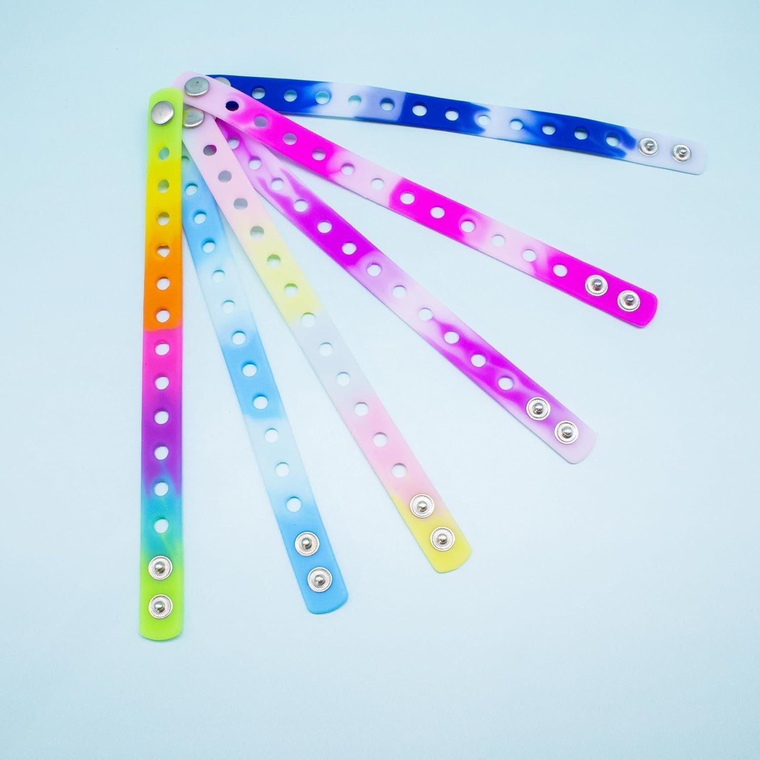 Fun-Weevz 12 Silicone Charm Bracelets, Adjustable 8 Inch Wristbands
