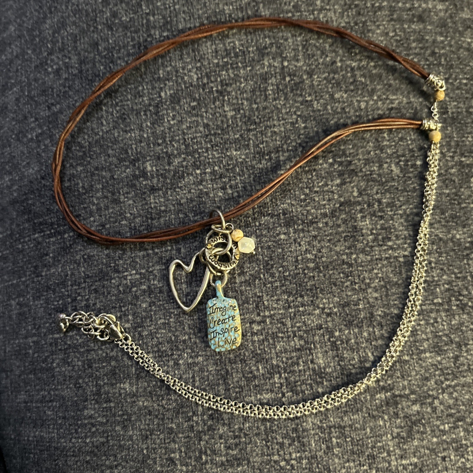 Brighton Art & Soul Imagine Long Create Inspire Live Pendant Necklace