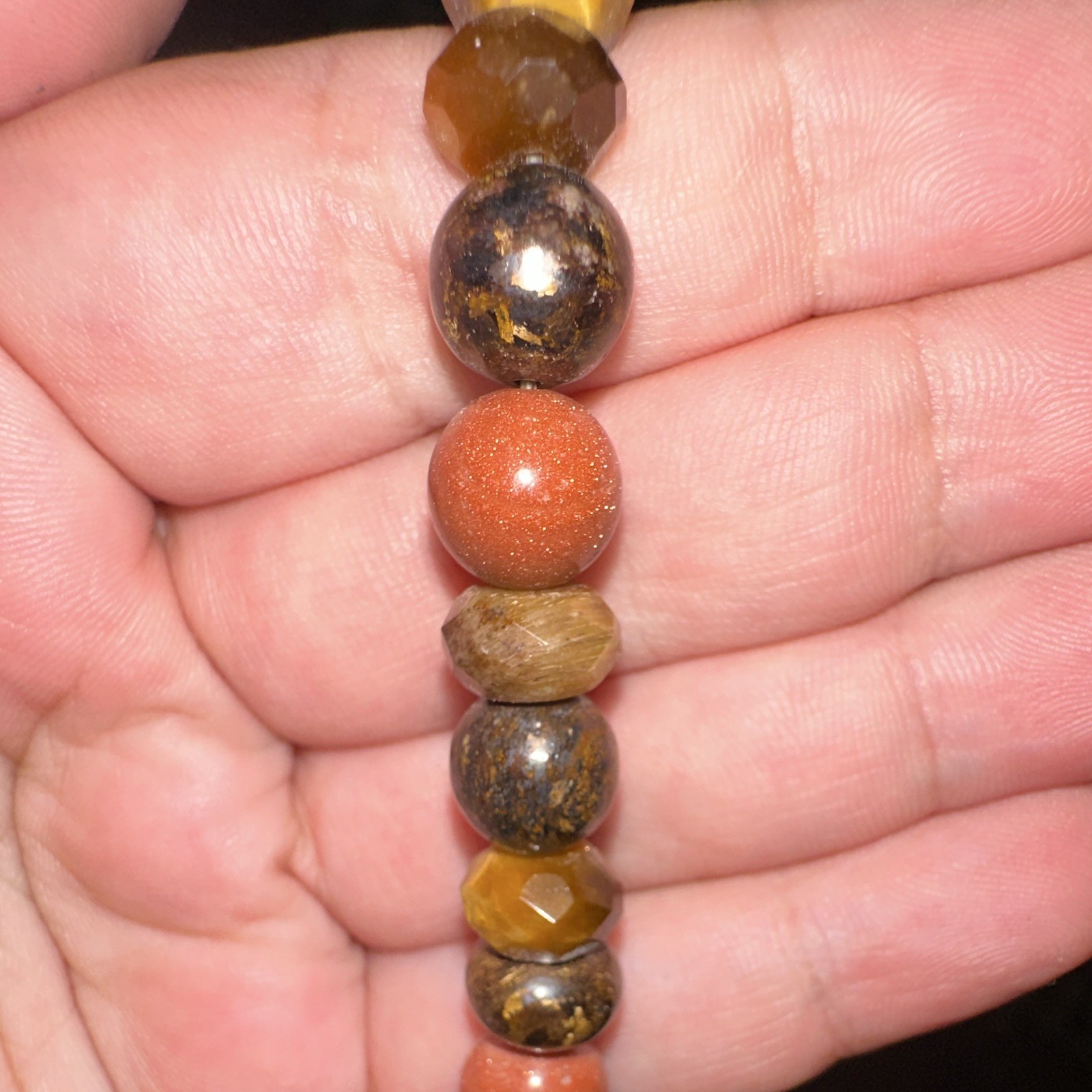 Lot of 4 Multicolor Stone Beaded Stretch Stackable Bracelets Angel Dangle Charm