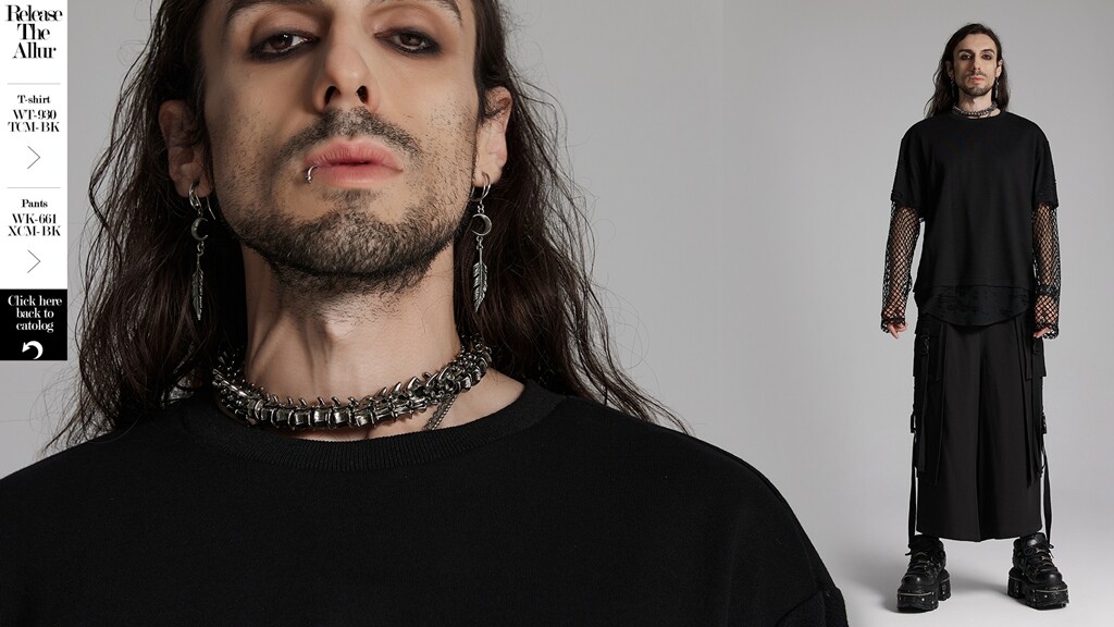 Punk Rave Men Women Silver Metal Apocalypse Punk Gothic Skeleton Neck Ring