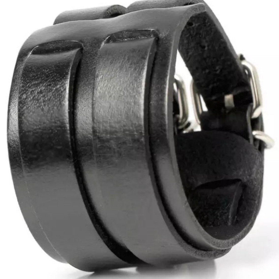 Punk Vintage Leather Wrap Bracelet Available in Black or Brown