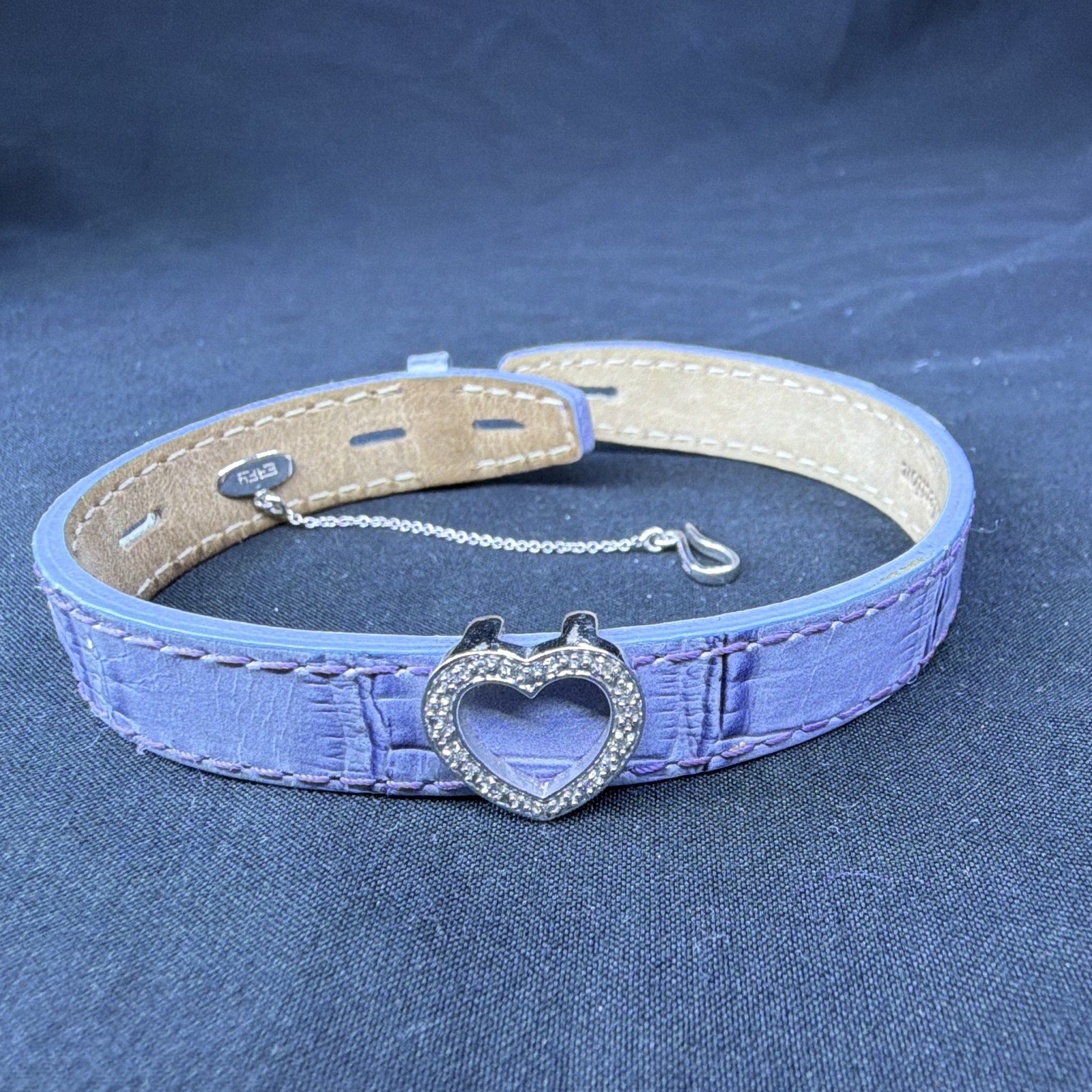 EFFY Women’s Purple Skinny Fashion Belt Heart Buckle Adjustable Size M