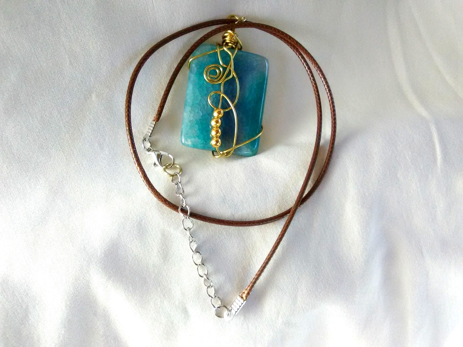 Boho Semi-precious Stone Pendant Necklace 20″ Women’s Jewelry US Seller Gift