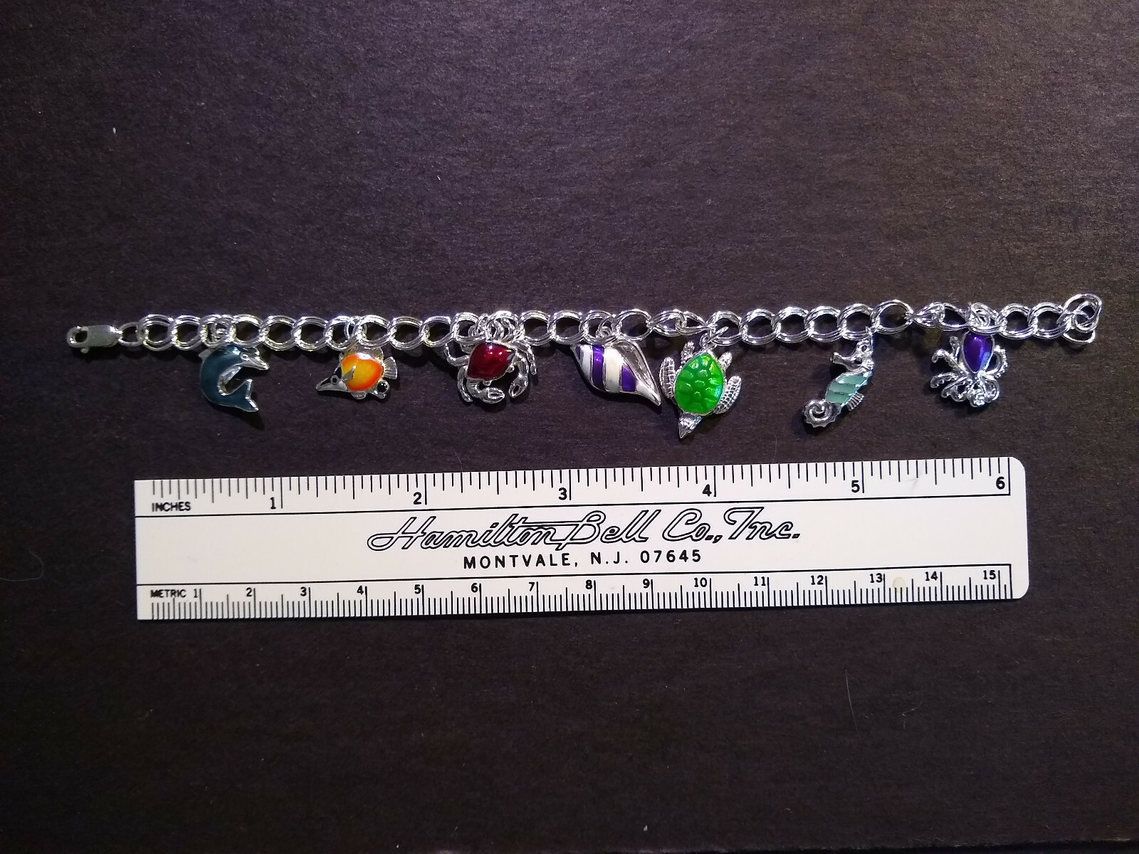 Kabana 7 Enamel Charms Sealife Bracelet 925 Silver
