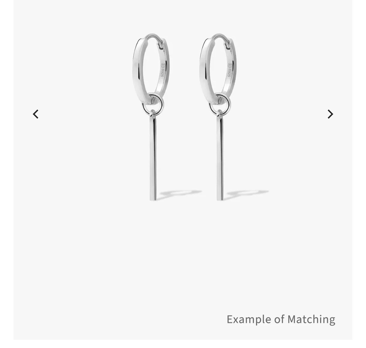Sterling Silver New OOTDY Bar Hoop Charms