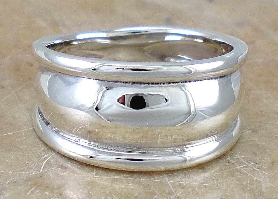 HIGH POLISH 925 STERLING SILVER CIGAR BAND RING size 13 style# r2337