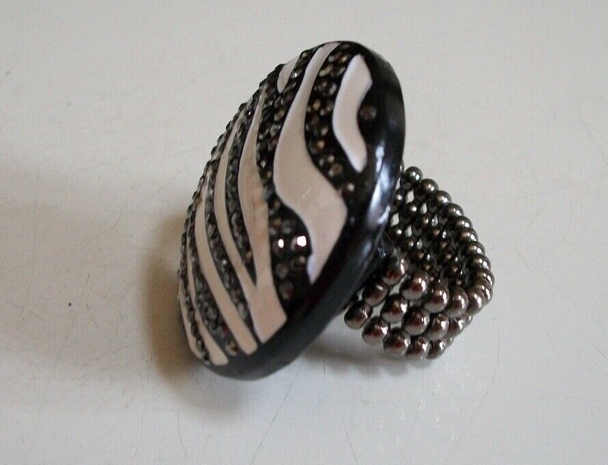 Women Zebra Rhinestones Dressy,Casual Party Wear Stretch Fashion Ring