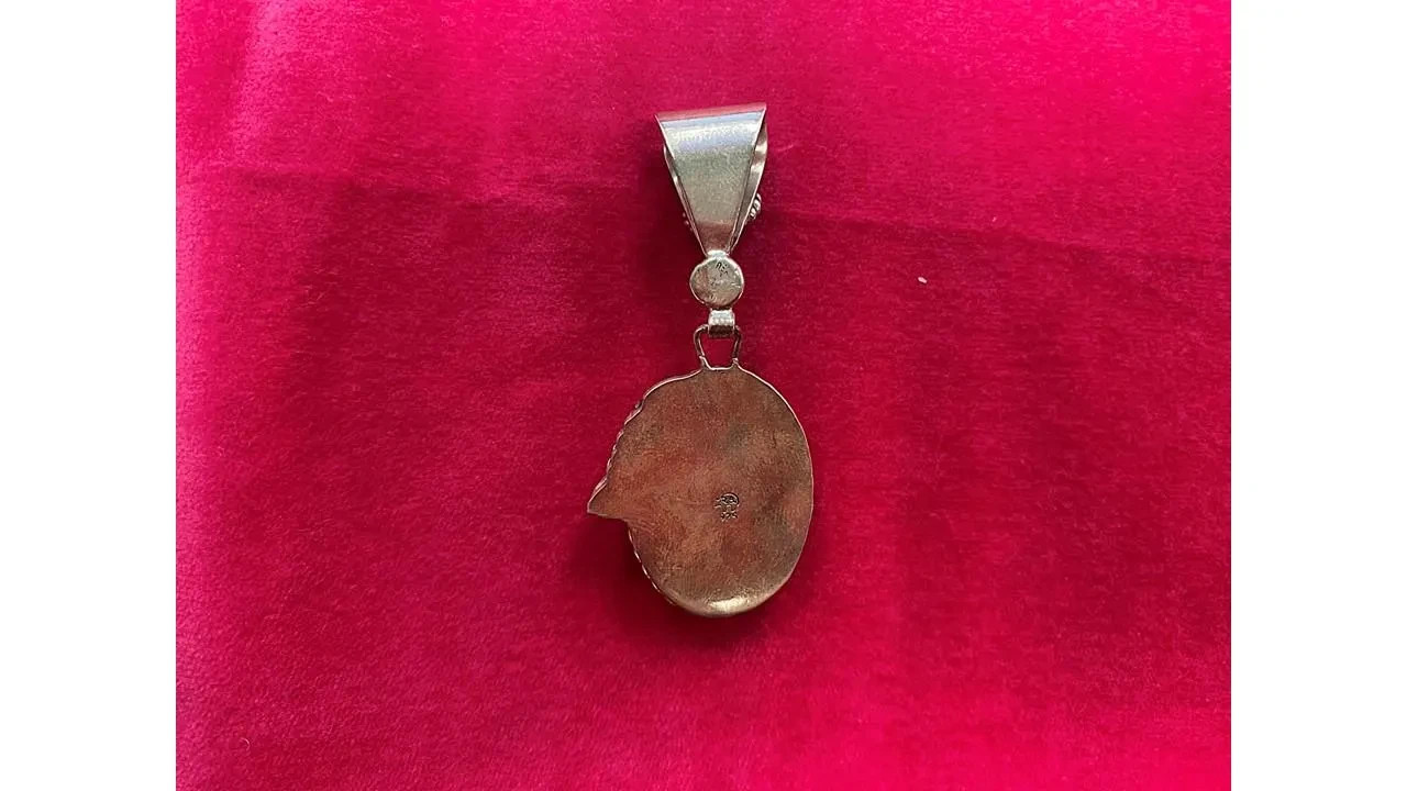 Turquoise & Silver Leaf Swirl Pendant