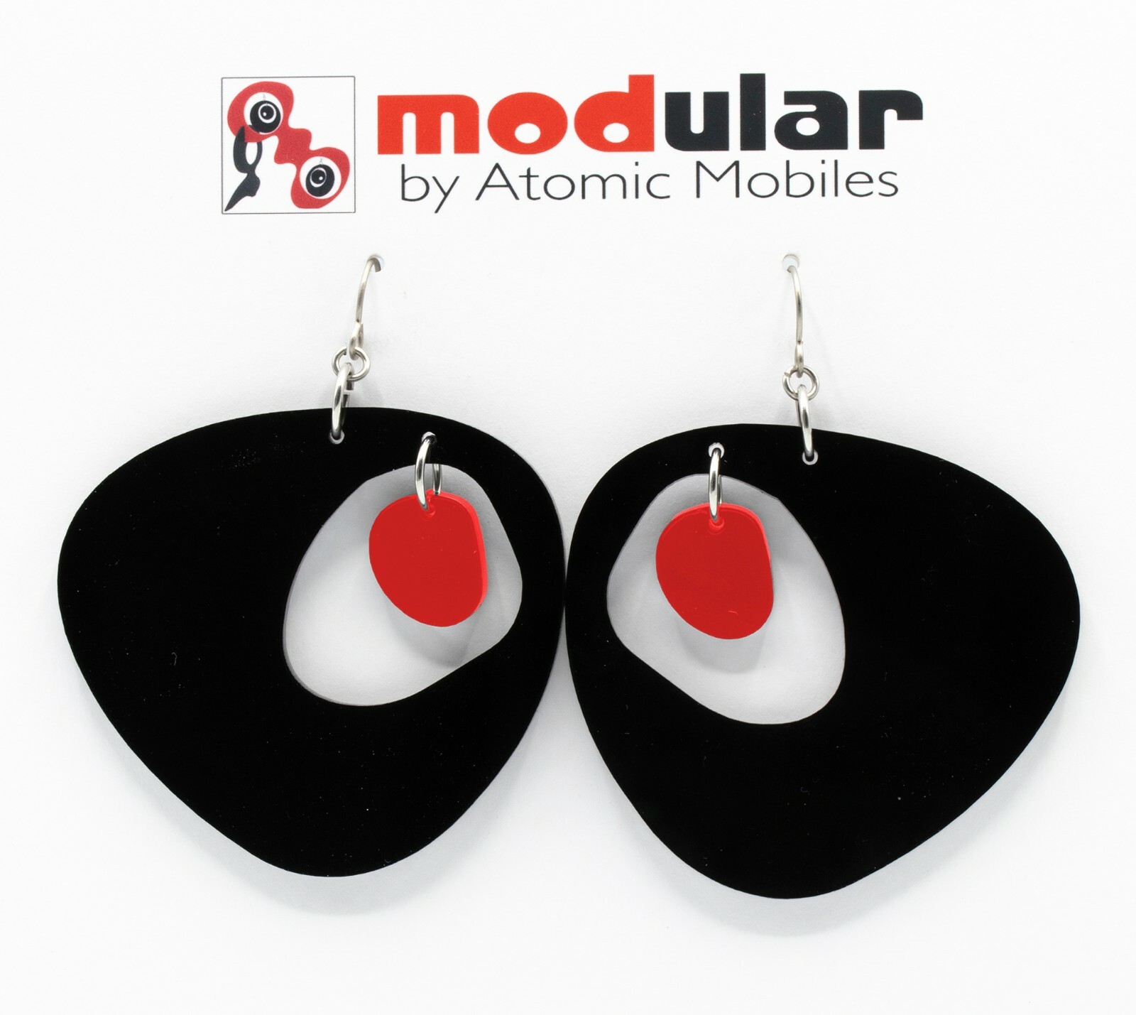 Googie Statement Earrings – Mid Century Modern Retro Handmade Art – 2 sizes