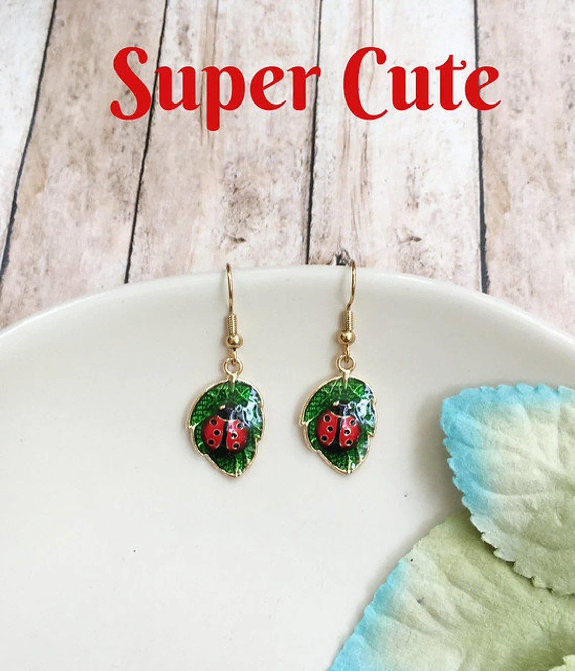 Ladybug earrings Lady red Bug earrings Gift idea for Mom sister girlfriend