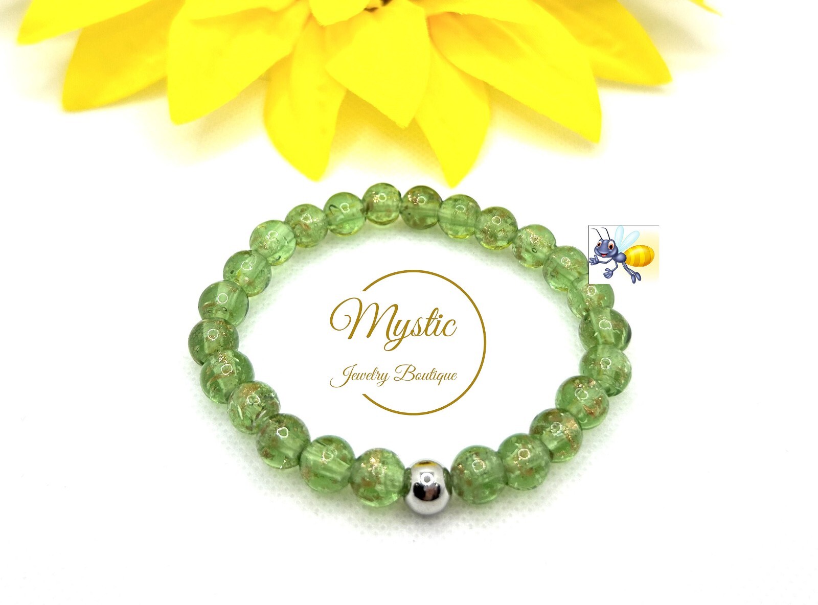 *New Colors* Mystic Firefly bracelet lampwork luminous glass glow in the dark