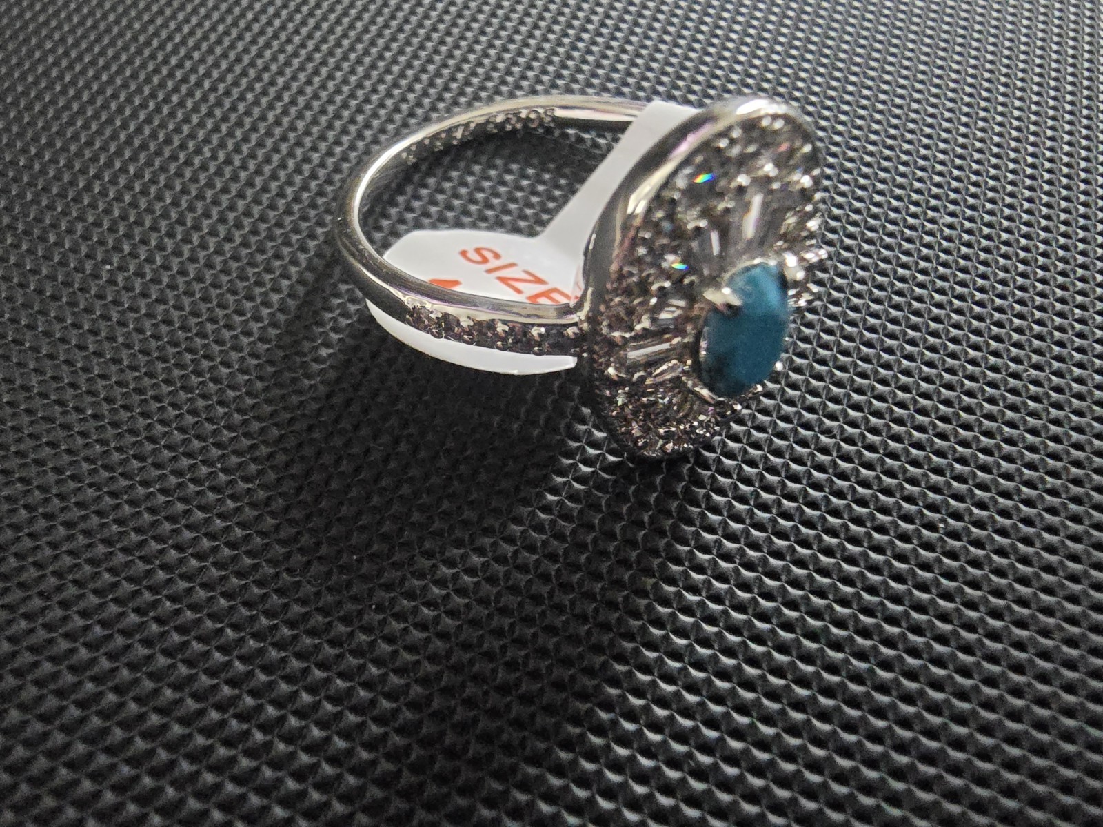 Ring Bomb Party RBP6800 She Brings the Heat Rhodium Plating Turquoise Ring 10