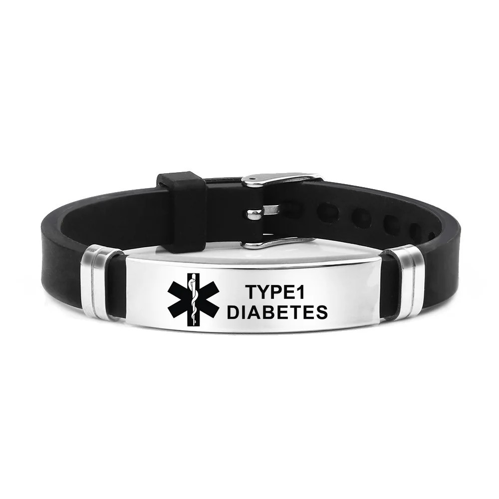 Silicone Medical Alert Wristband Personalized Customized Medical ID Bracelet