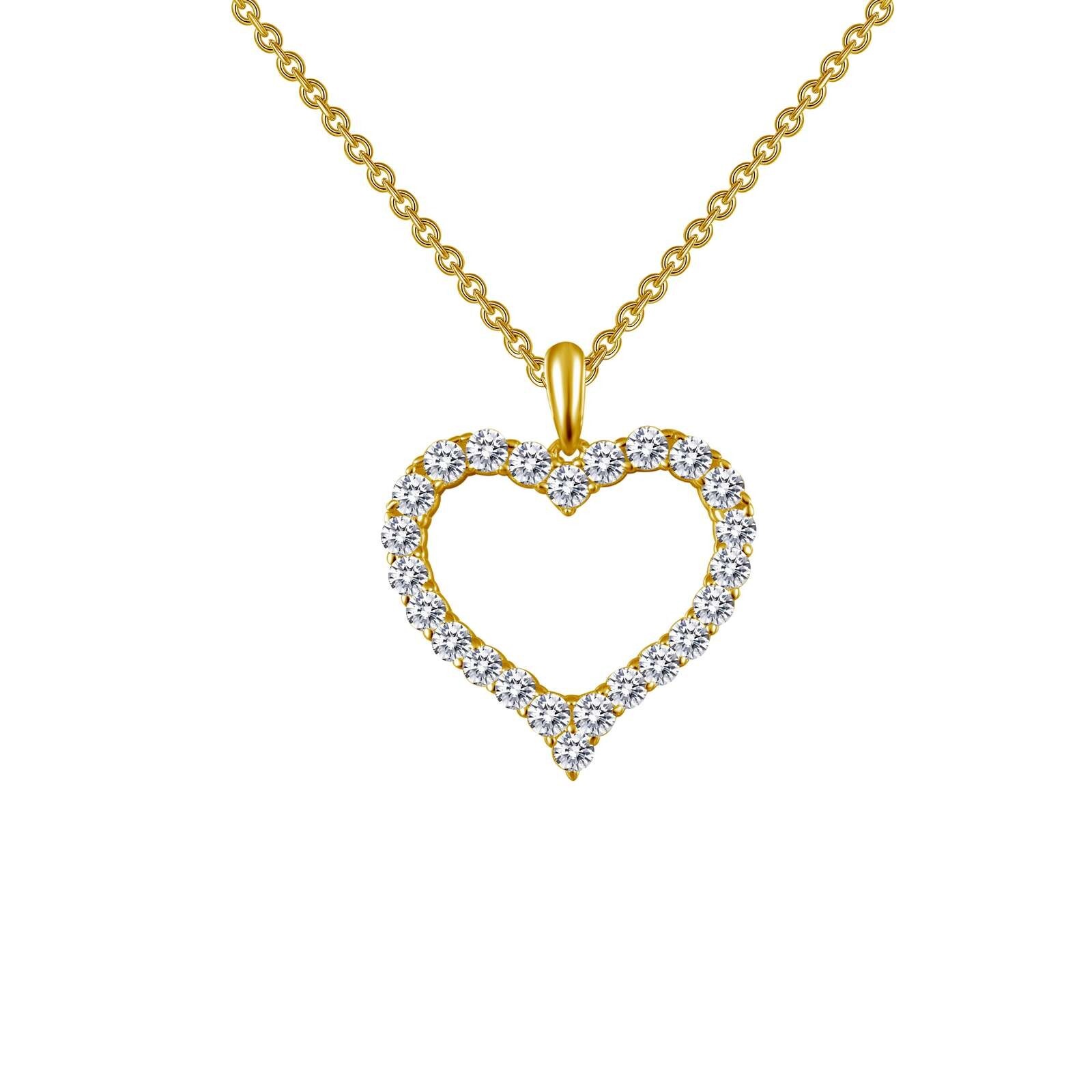 *BRAND NEW* Sterling Silver Gold-Plated with 0.96CTW Open Heart Pendant Necklace