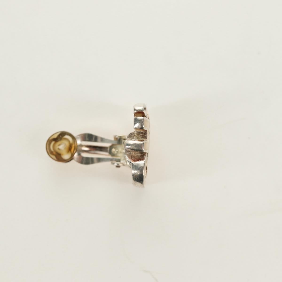 CHANEL Earring metal Beige CC Auth 185855M