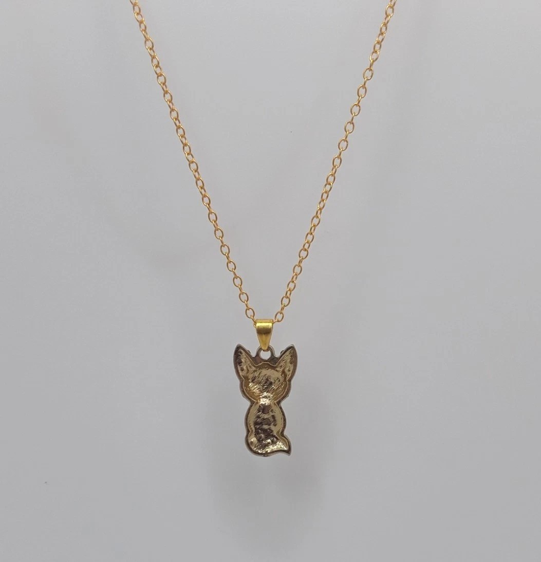Sparkling Fox Rhinestone Pendant Necklace Golden Toned Wildlife Gift New
