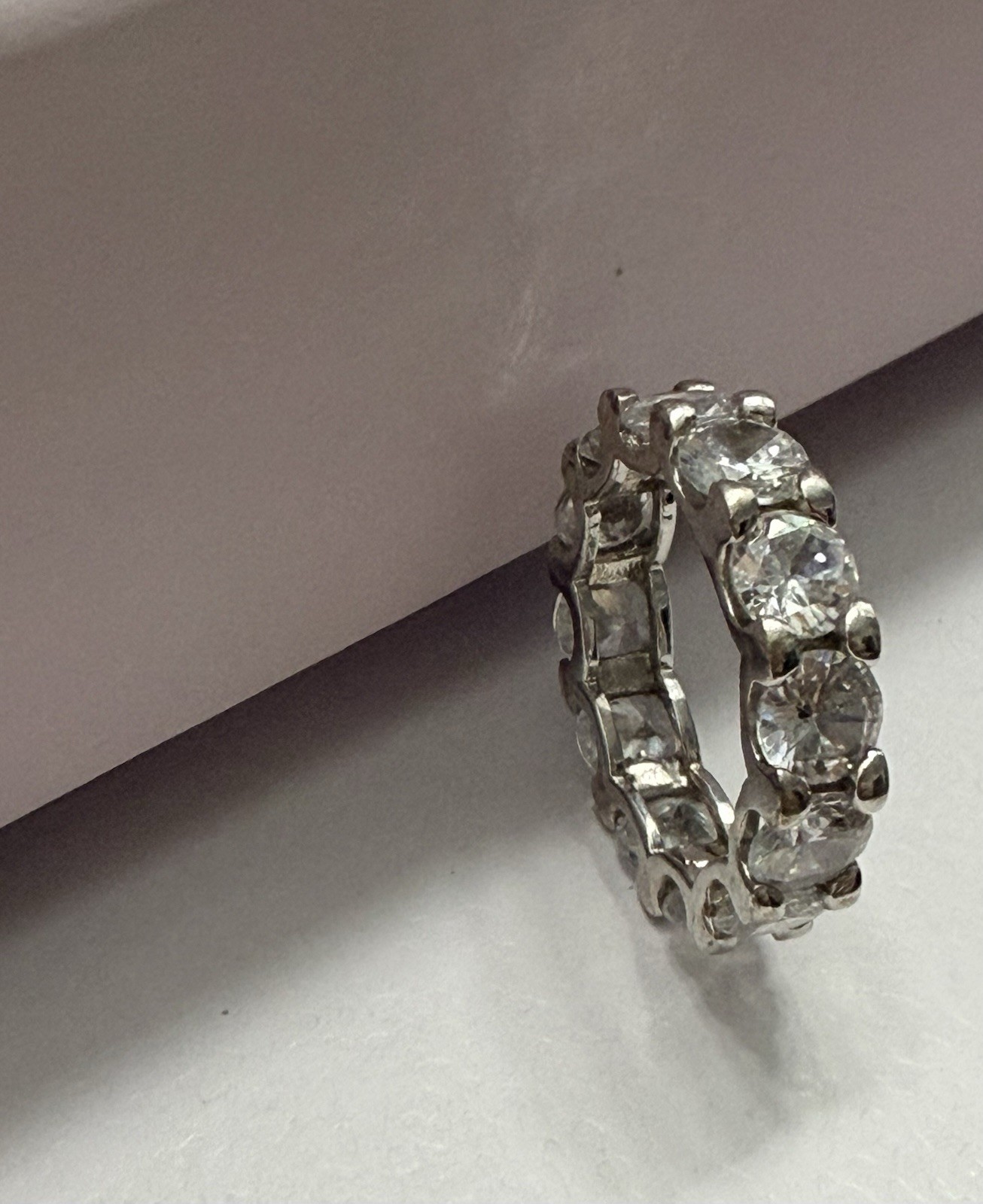 Eternity Band Suzy Levian 925 Sterling Silver Ring Round Cubic Zirconia Prong