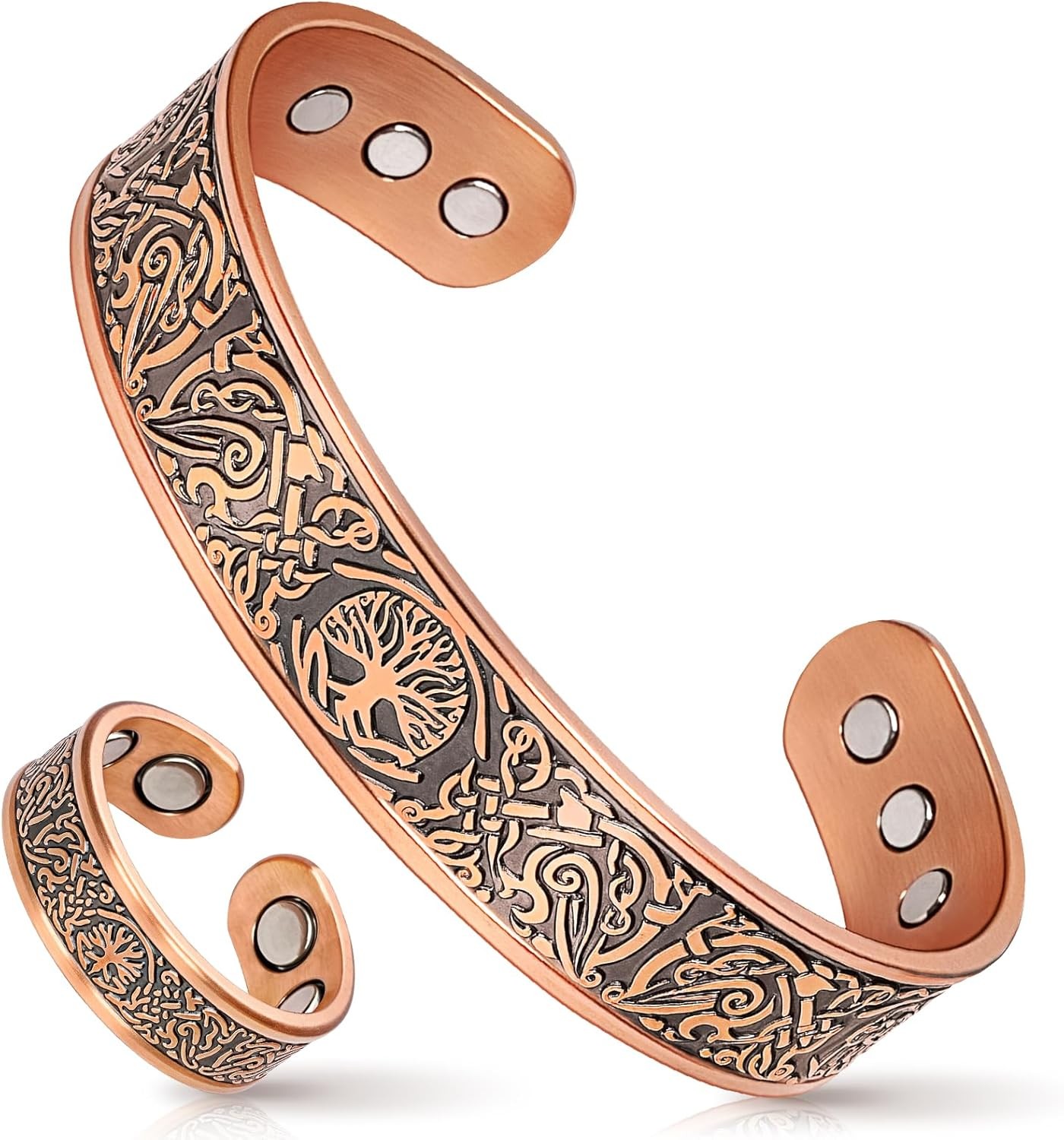 Mahnco Copper Bracelet for Men & Women, 9X Strength Magnetic Bracelets & Lymphat
