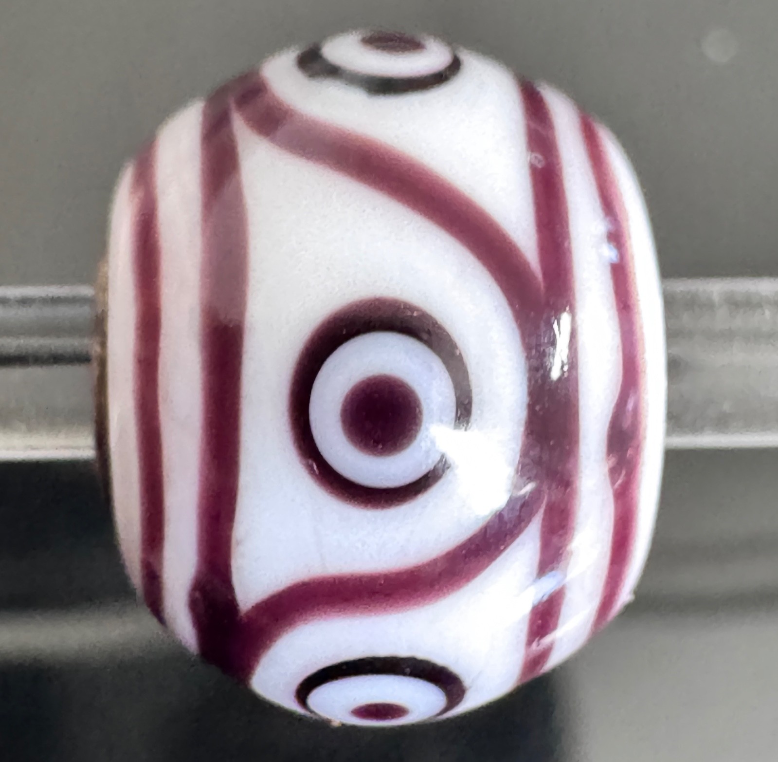 Trollbeads Sterling silver White Base MINI BARREL BEAD NO. 20