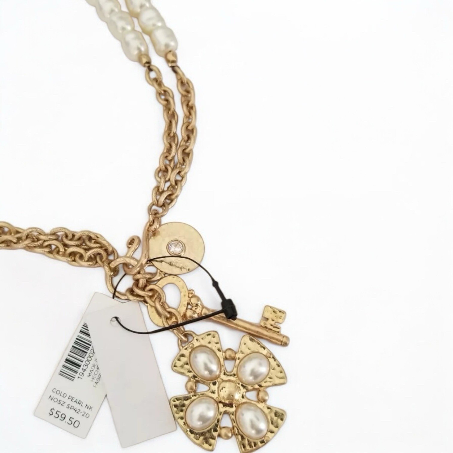 Chico’s Convertible Necklace Ladies One Size Adjustable Audrey Gold Tone Pendant