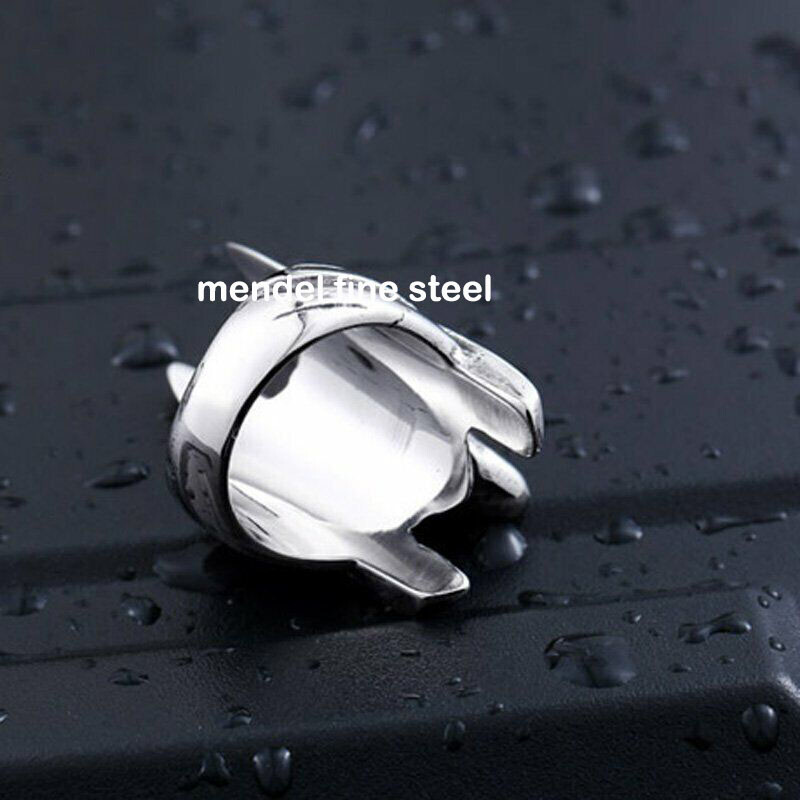 MENDEL Mens Egyptian Gold Plated Black Anubis Ring Men Stainless Steel Size 7-15