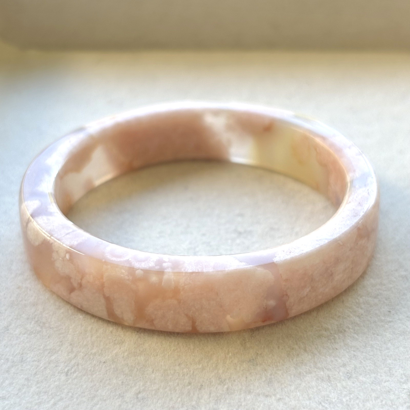 53mm Natural Cherry Blossom Agate Bangle Sakura Flower Quartz
