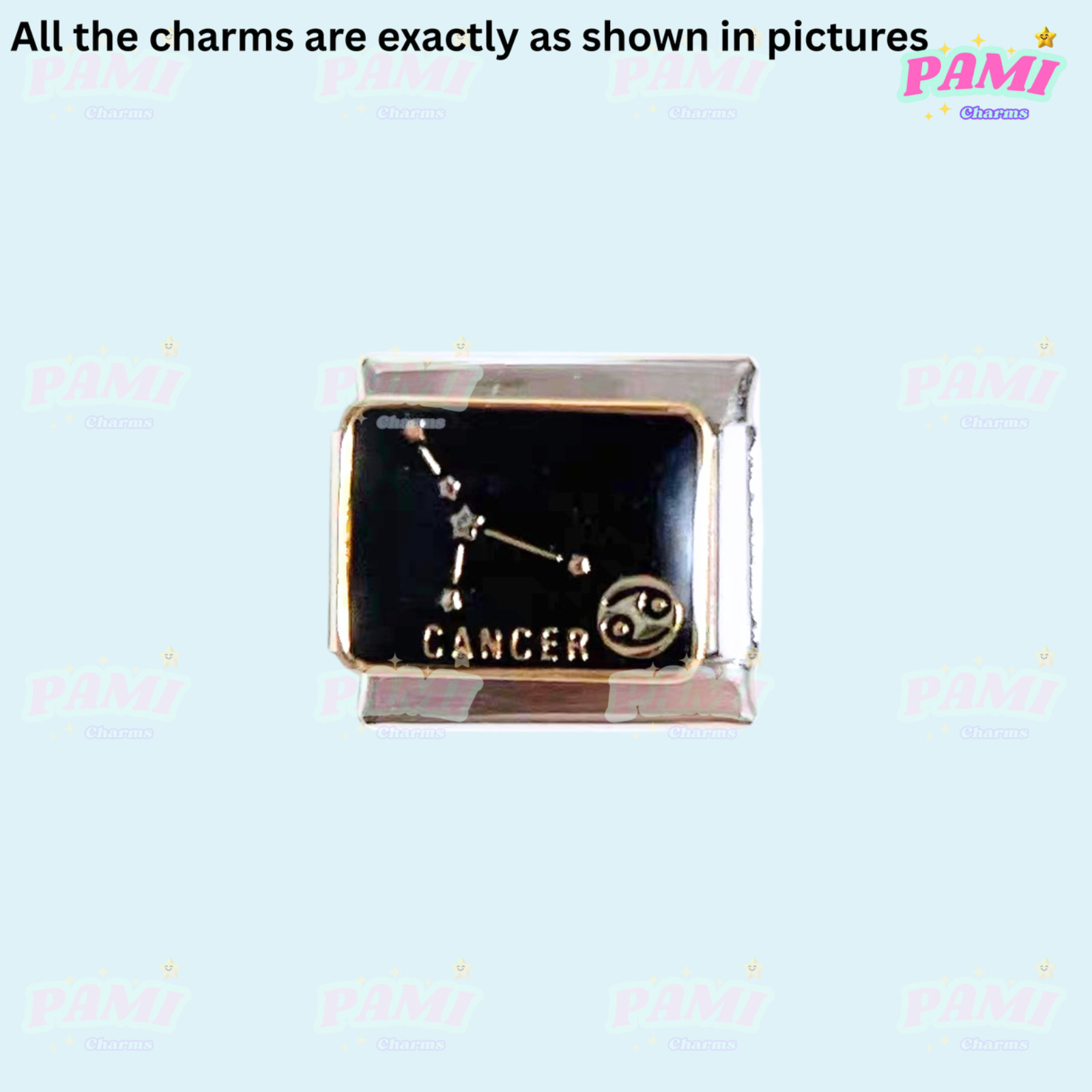 Italian charm 12 zodiac Star signs Fits All major Brands Italian charm bracelet